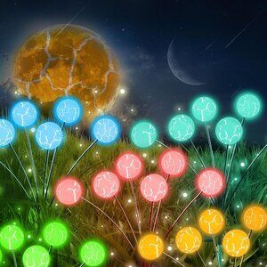 Solar Garden Lights 4 𝐏𝐚𝐜𝐤 𝟏𝟐 𝐋𝐄𝐃 Planet Solar Lights Outdoor for Yard